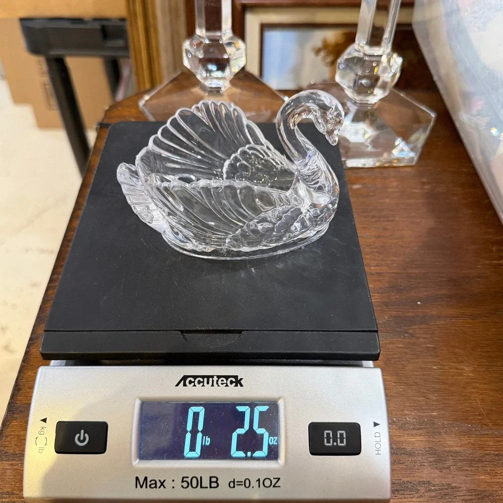 Regaline Swan Nut Candy Dishes Set of 6 Clear Plastic MCM 430 Made in USA